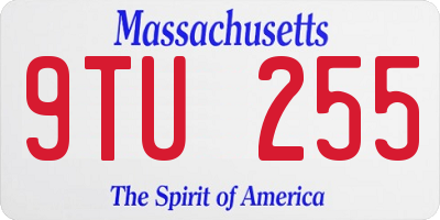 MA license plate 9TU255