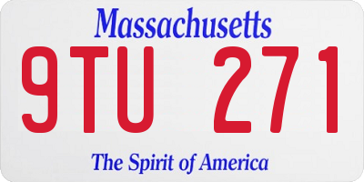 MA license plate 9TU271