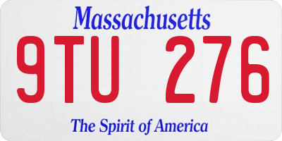 MA license plate 9TU276
