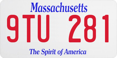 MA license plate 9TU281