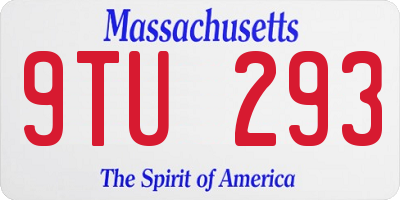 MA license plate 9TU293