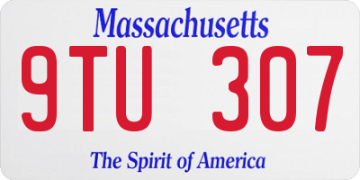 MA license plate 9TU307
