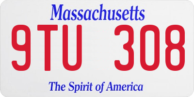 MA license plate 9TU308