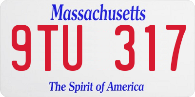 MA license plate 9TU317