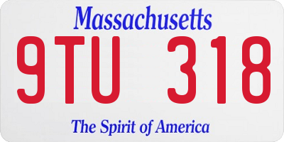 MA license plate 9TU318