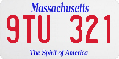MA license plate 9TU321
