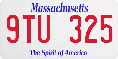 MA license plate 9TU325
