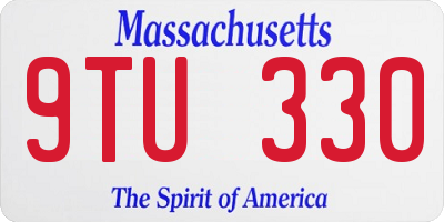 MA license plate 9TU330