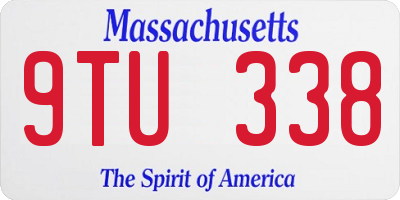 MA license plate 9TU338