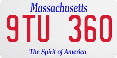 MA license plate 9TU360