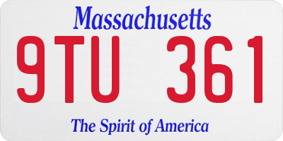 MA license plate 9TU361