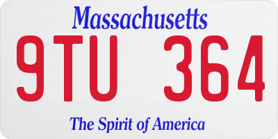 MA license plate 9TU364