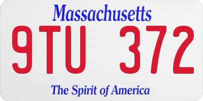 MA license plate 9TU372