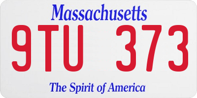 MA license plate 9TU373