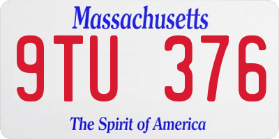 MA license plate 9TU376
