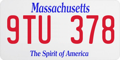 MA license plate 9TU378