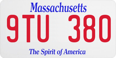 MA license plate 9TU380