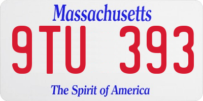 MA license plate 9TU393