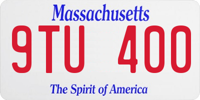 MA license plate 9TU400