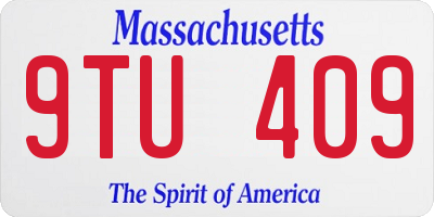 MA license plate 9TU409