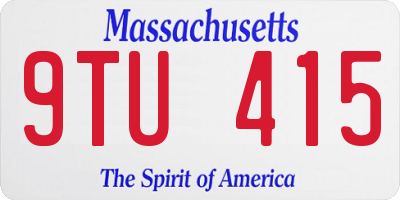 MA license plate 9TU415