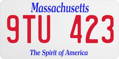 MA license plate 9TU423