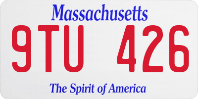 MA license plate 9TU426