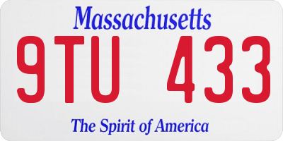 MA license plate 9TU433