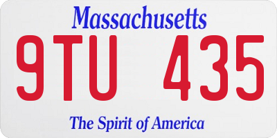 MA license plate 9TU435