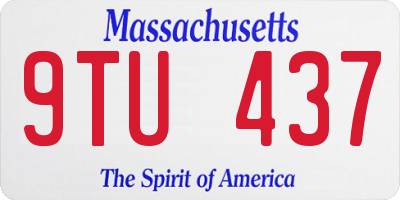 MA license plate 9TU437