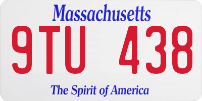 MA license plate 9TU438