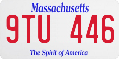MA license plate 9TU446