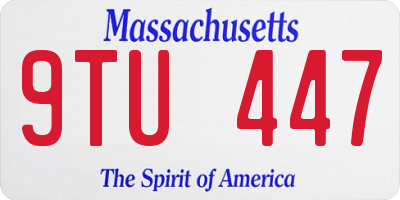 MA license plate 9TU447