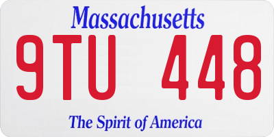 MA license plate 9TU448