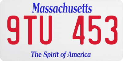 MA license plate 9TU453