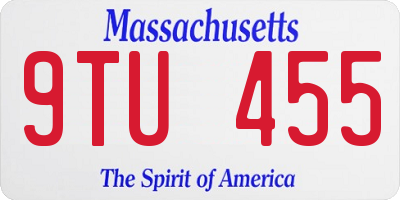 MA license plate 9TU455