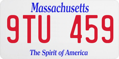 MA license plate 9TU459