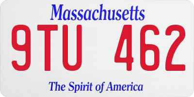 MA license plate 9TU462