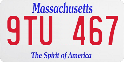 MA license plate 9TU467