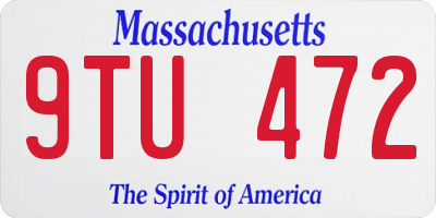 MA license plate 9TU472