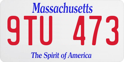MA license plate 9TU473