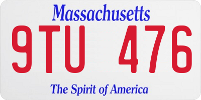 MA license plate 9TU476