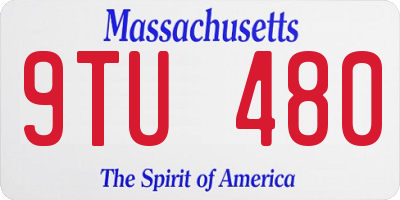 MA license plate 9TU480