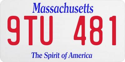 MA license plate 9TU481