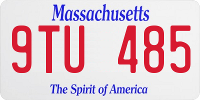 MA license plate 9TU485