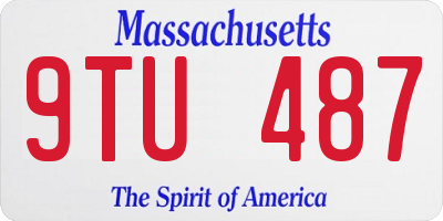 MA license plate 9TU487