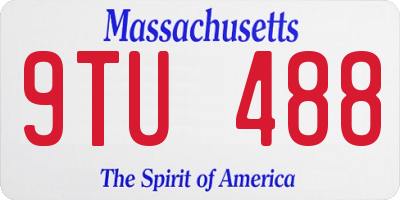 MA license plate 9TU488