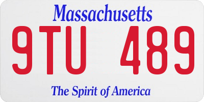 MA license plate 9TU489