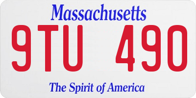 MA license plate 9TU490