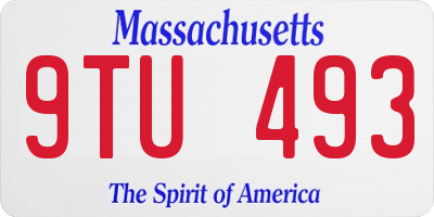 MA license plate 9TU493